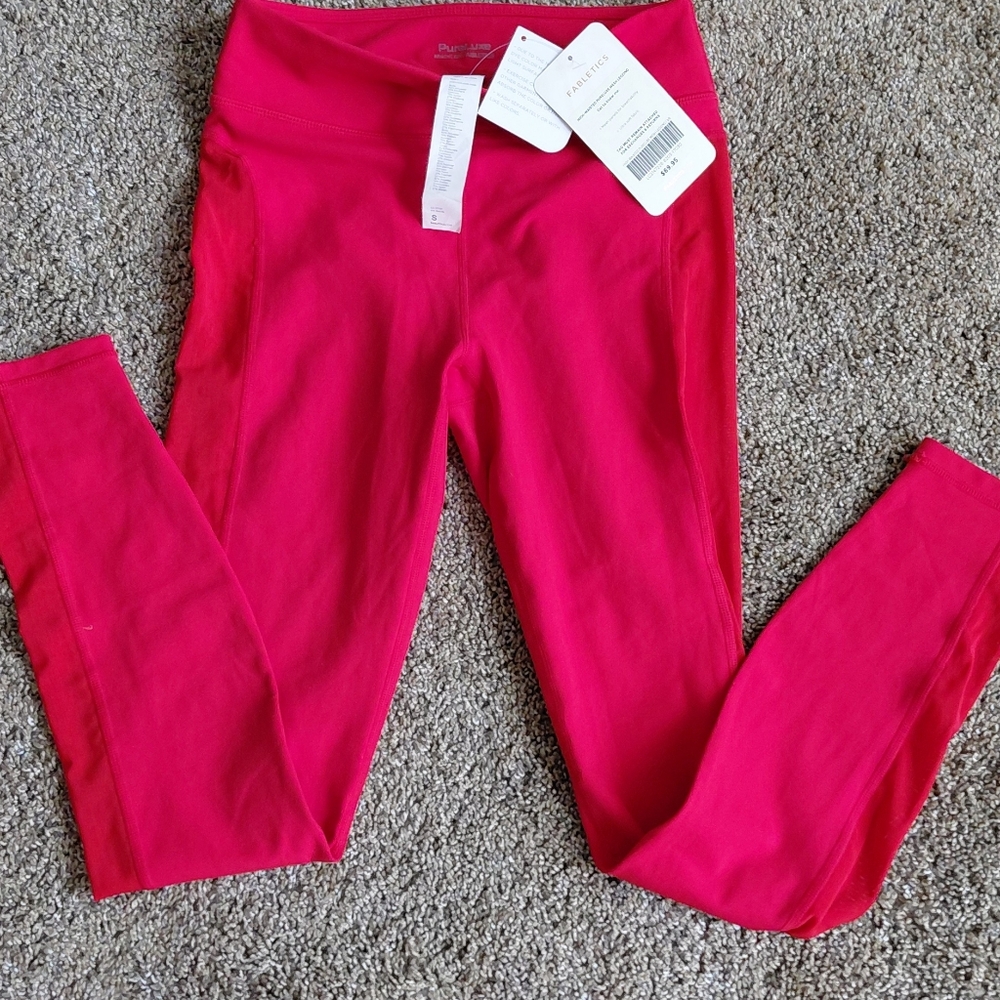 Fabletics High-Waist Leggings in Bright Pink